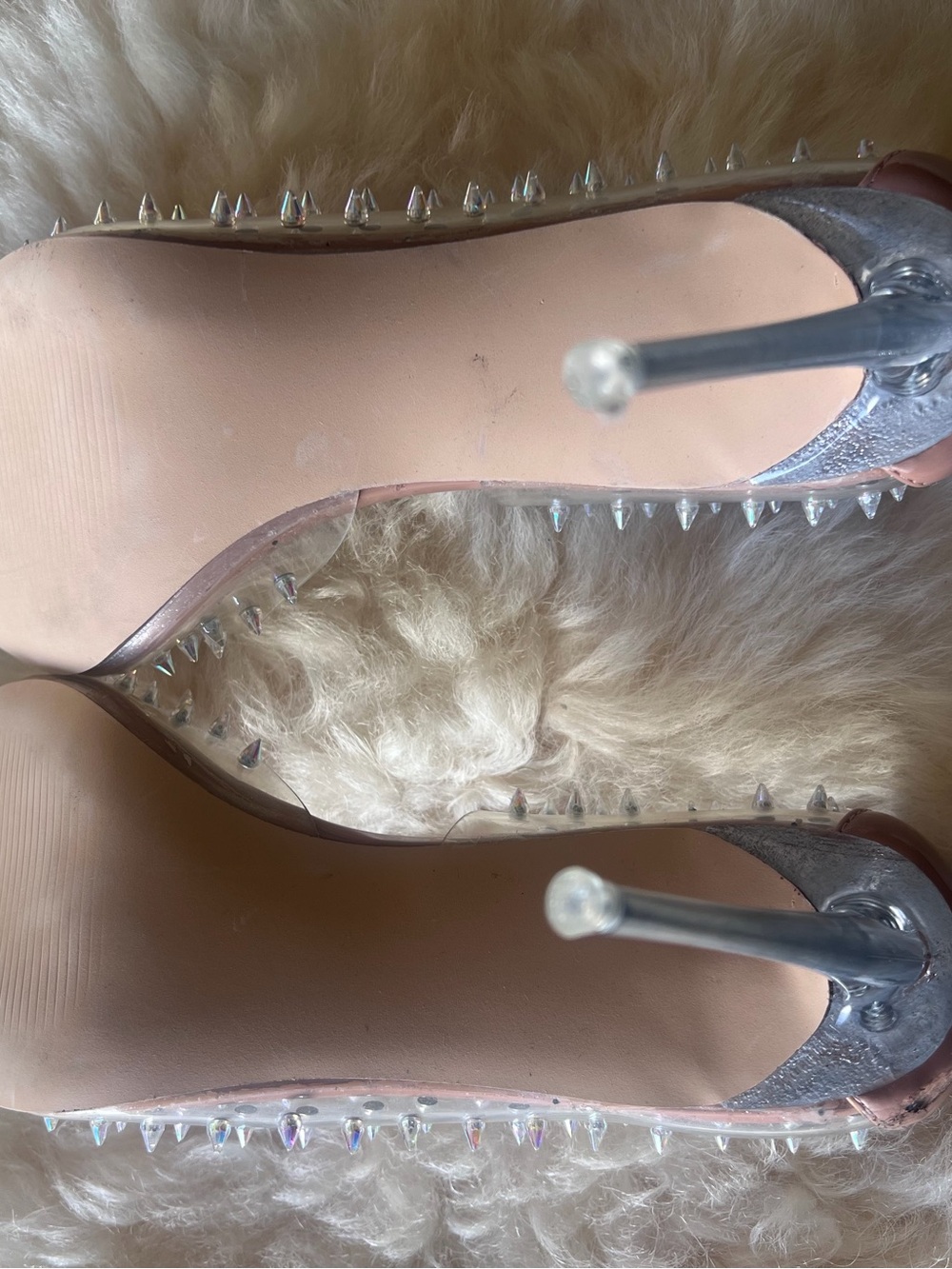 Steve Madden Transparent Crystal Spike Pointed-Toe Stiletto Pumps – Size 6.5 ✨💄 - Picture 16 of 16